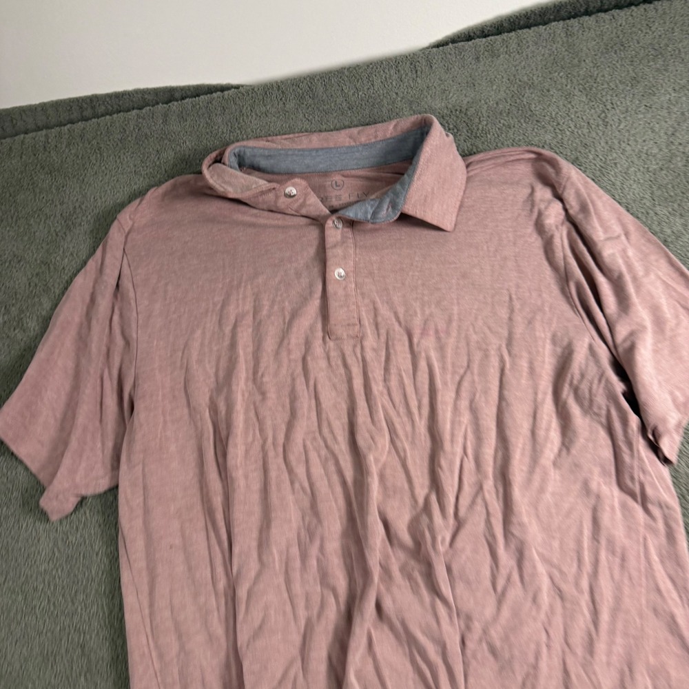 Free Fly Mens Bamboo Performance Polo Shirt Dusty Rose Pink Large Short Sleeve